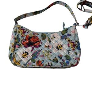 Vera Bradley Frannie Crescent Crossbody Sea Air Floral NWOT Removable Strap